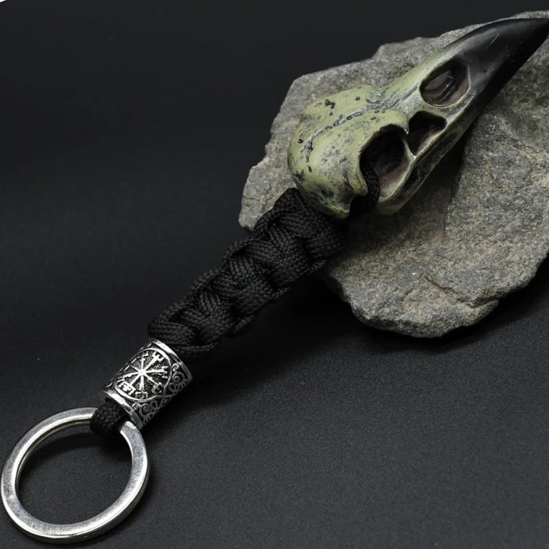 🔥Last 4 hours Sale: Save $10-💀Vikings Eagle's Head-Odin Crow Skeleton Keychain