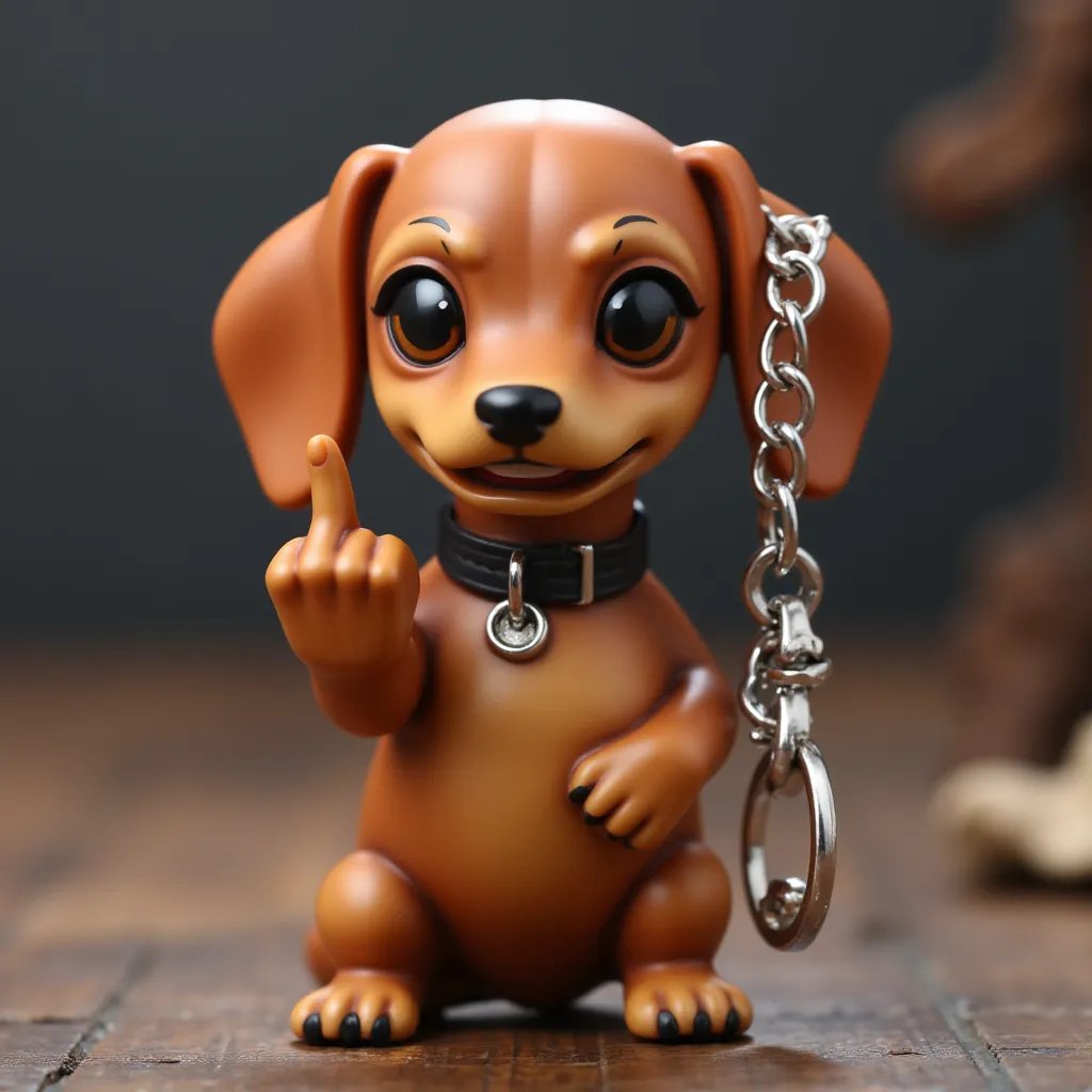 🔥LAST DAY SALE 49% OFF 🐶Funny Middle Finger Dog Keychain (BUY 3 GET 1 FREE)