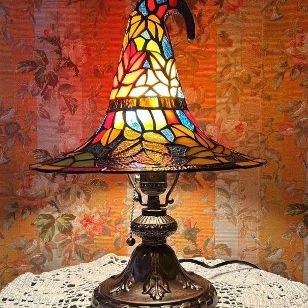 🧙♀️Witch Hat Lamps - Handcrafted Stained Gothic Wizard Hat Lights for Decor