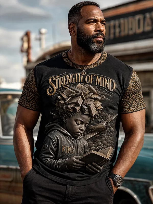 Men's Strength of Mind 3D Print Casual T-Shirt