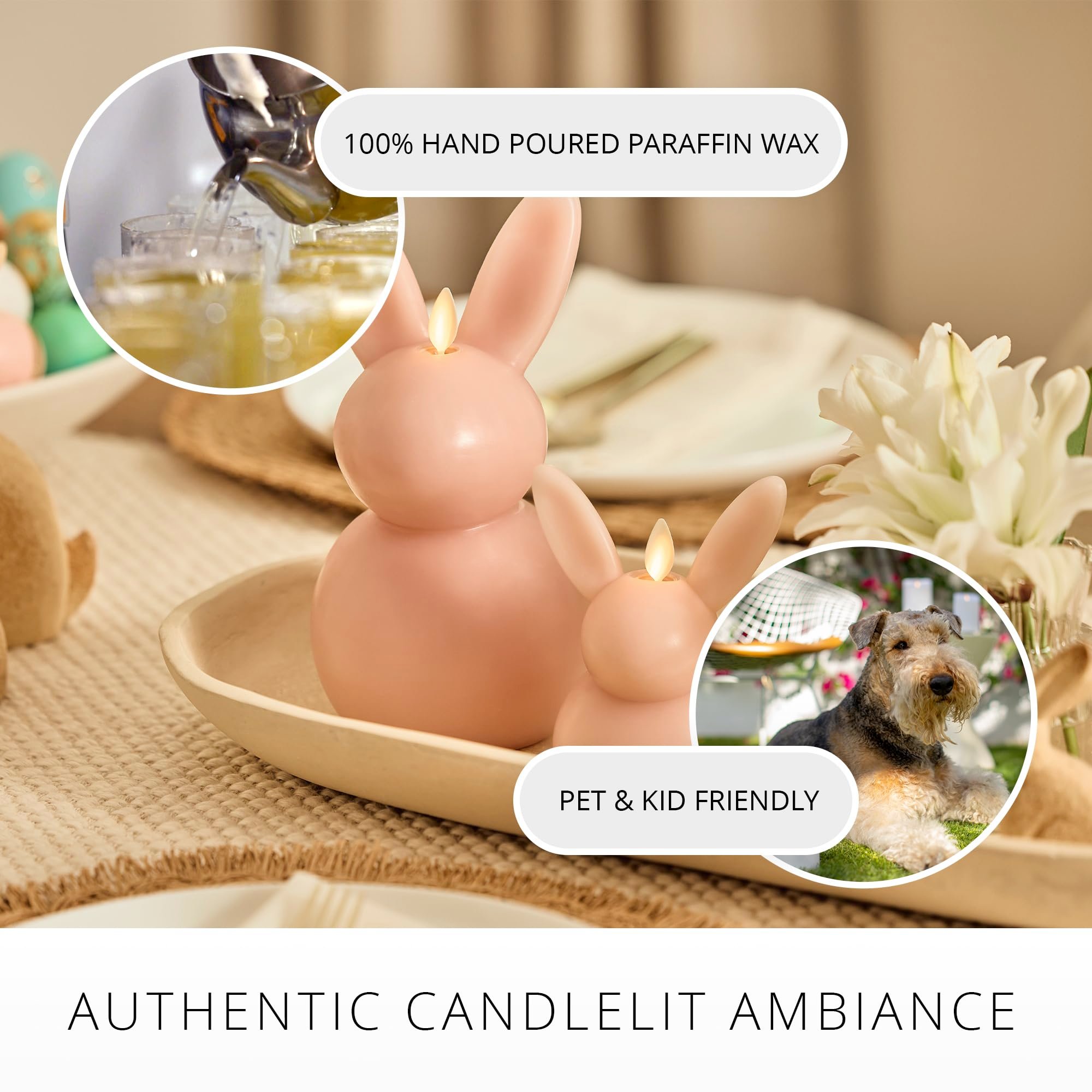 🐰✨Flickering LED Flame Bunny Candle - AA Batteries