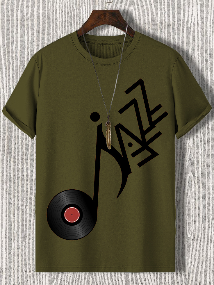 Men's Jazz Records Art Print Casual T-Shirt