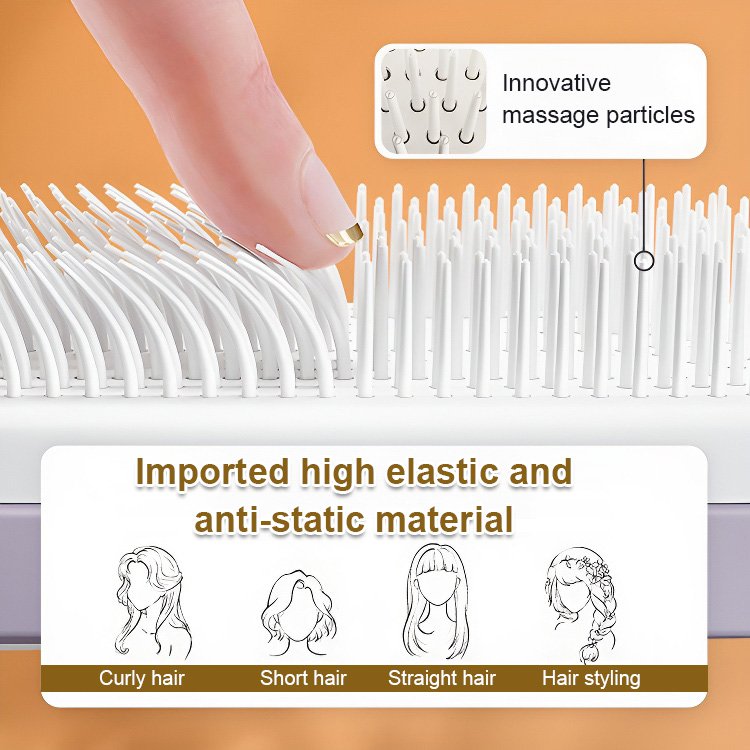 🔥Last Day Sale ⏰💇‍♀️✨Automatic Self-Cleaning Rotating & Liftable Hair Comb for Smooth Detangling and Styling🎁