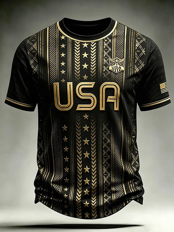 Men's USA Soccer Print Casual T-Shirt