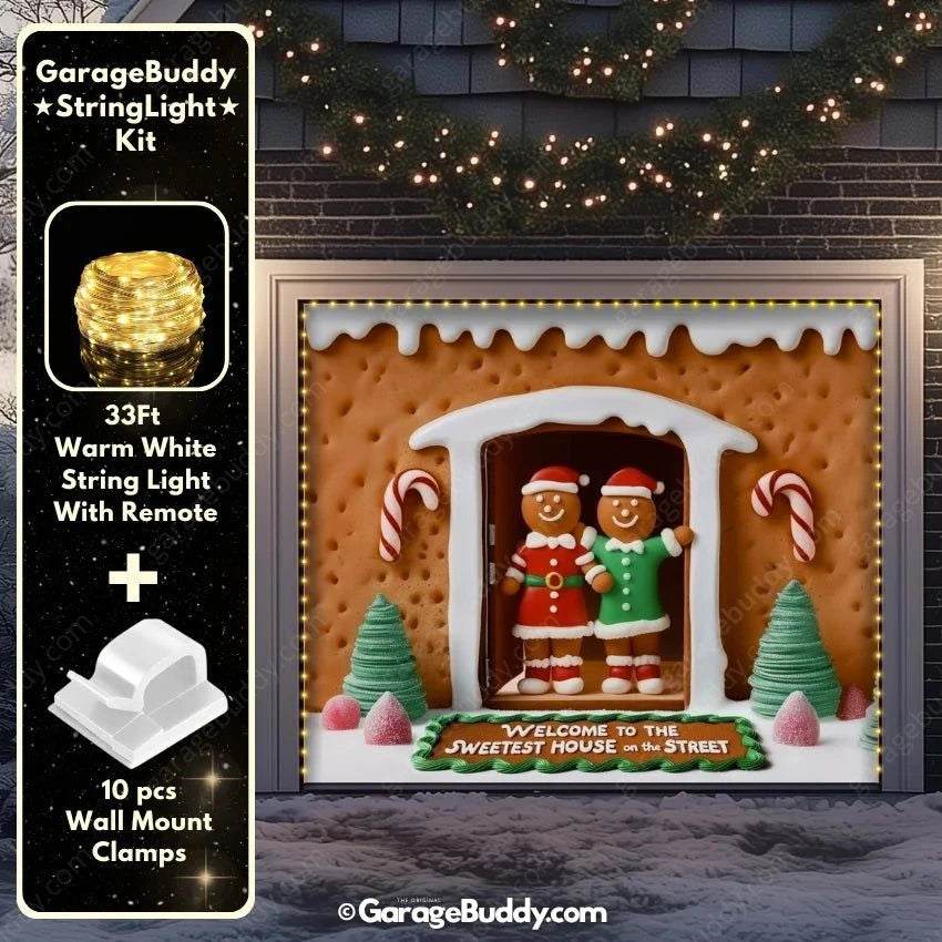 Garage Buddy | Gingerbread Family | Christmas Garage Door Cover