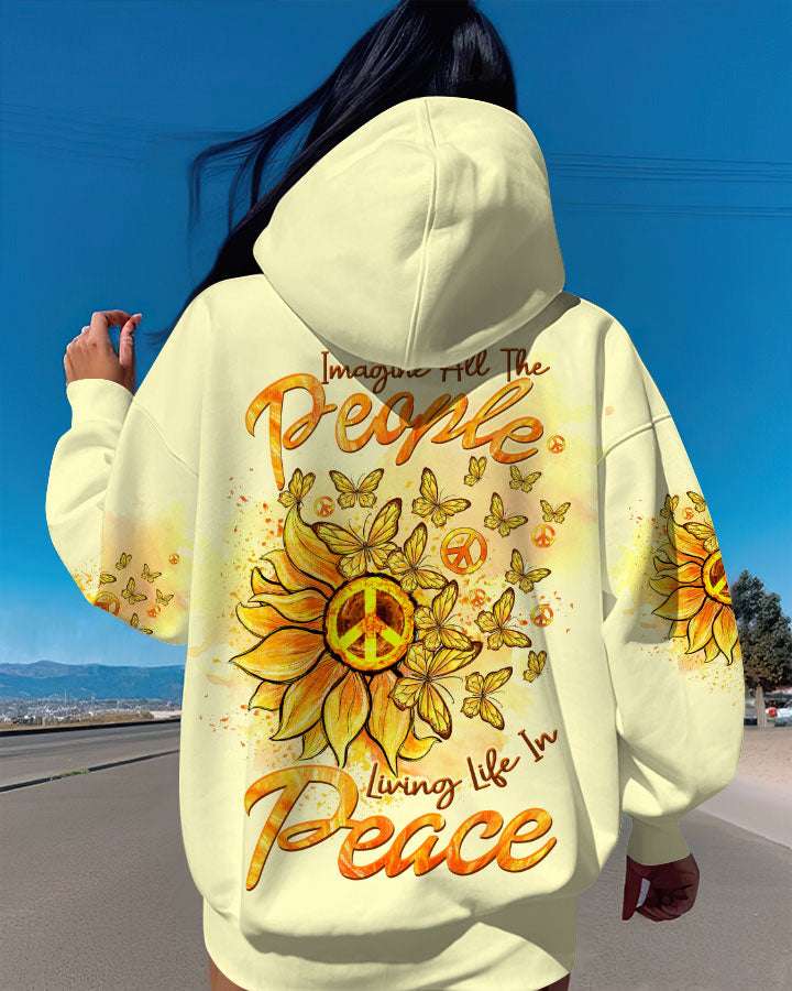 IMAGINE ALL THE PEOPLE LIVING LIFE IN PEACE SUNFLOWER ALL OVER PRINT - TLTW2408234