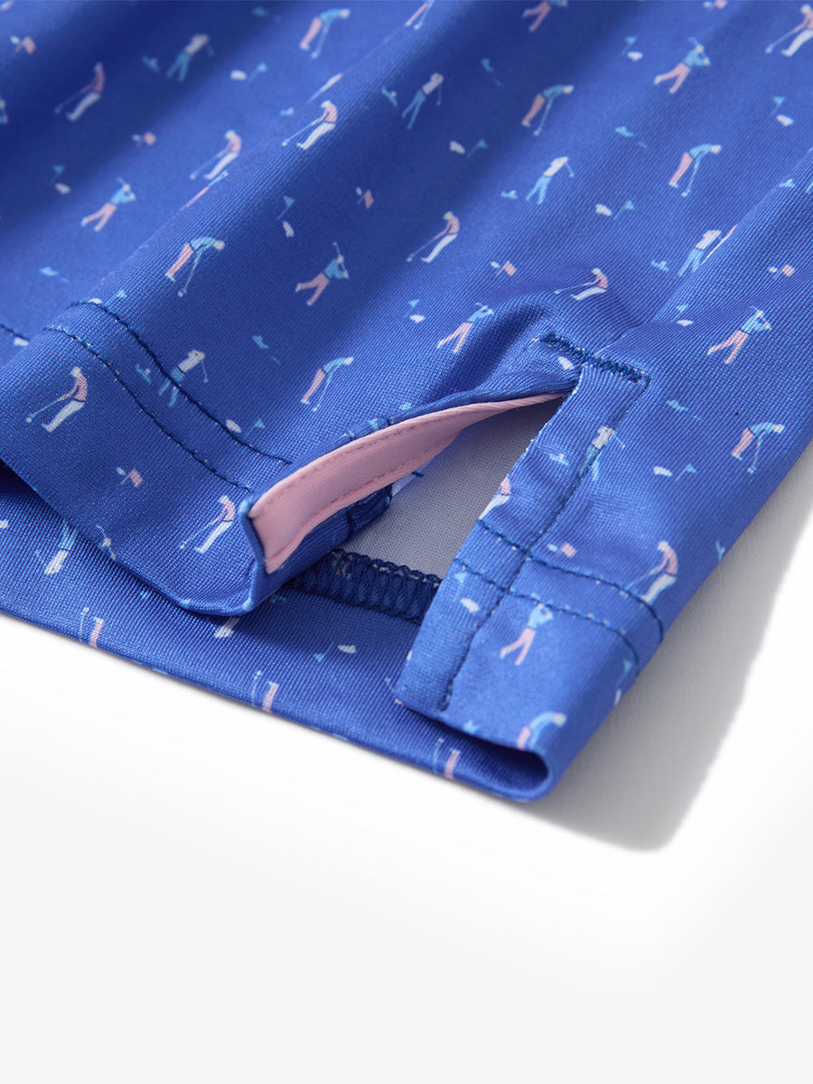 Swing in Style: 4-Way Stretch Performance Printed Golf Polo