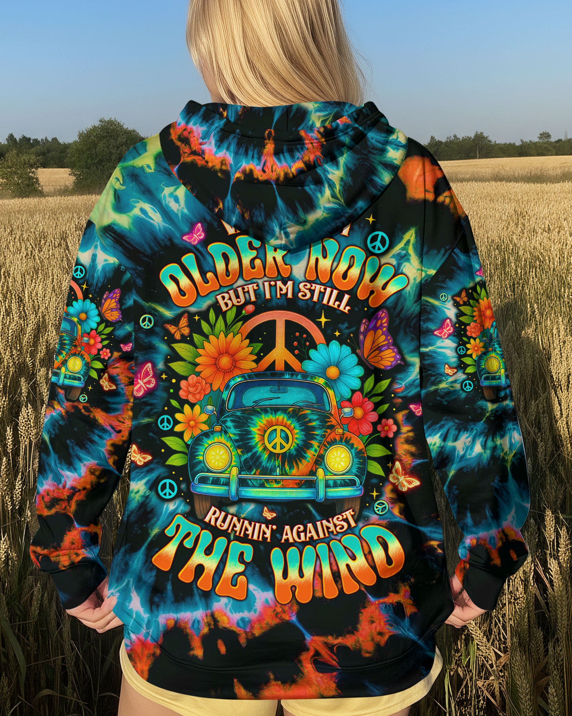 RUNNING AGAINST THE WIND CAR TIE DYE ALL OVER PRINT - TLTW3010253