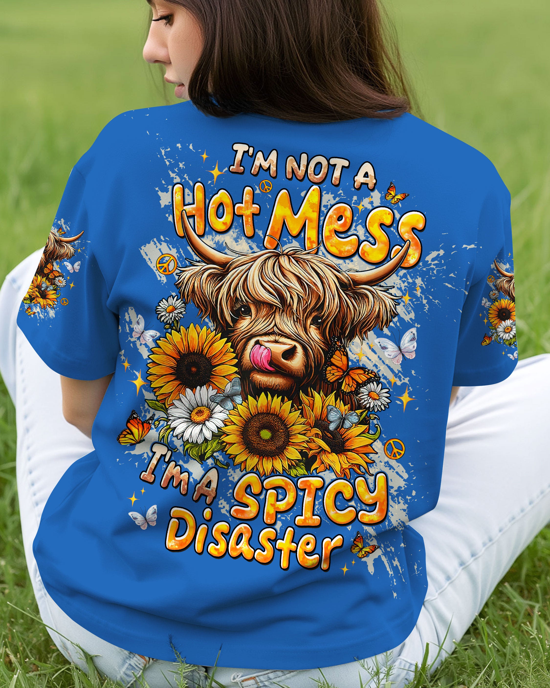 I'M NOT A HOT MESS COW SUNFLOWER ALL OVER PRINT - TLTW1610253