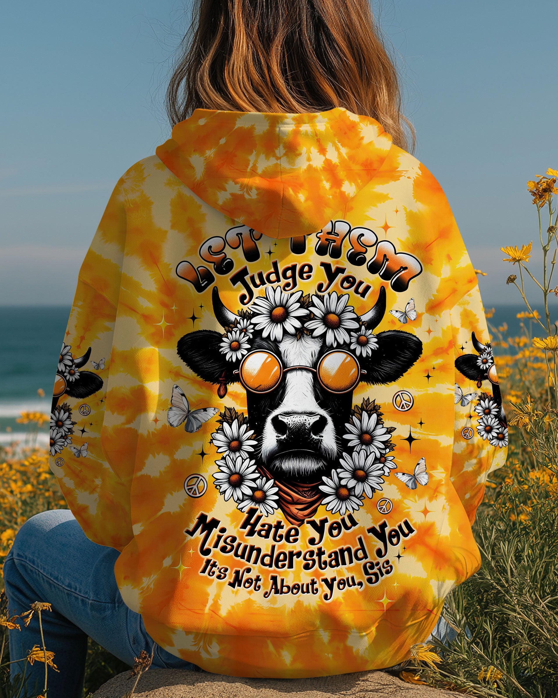 LET THEM JUDGE YOU COW DAISIES ALL OVER PRINT - TLTW1011253