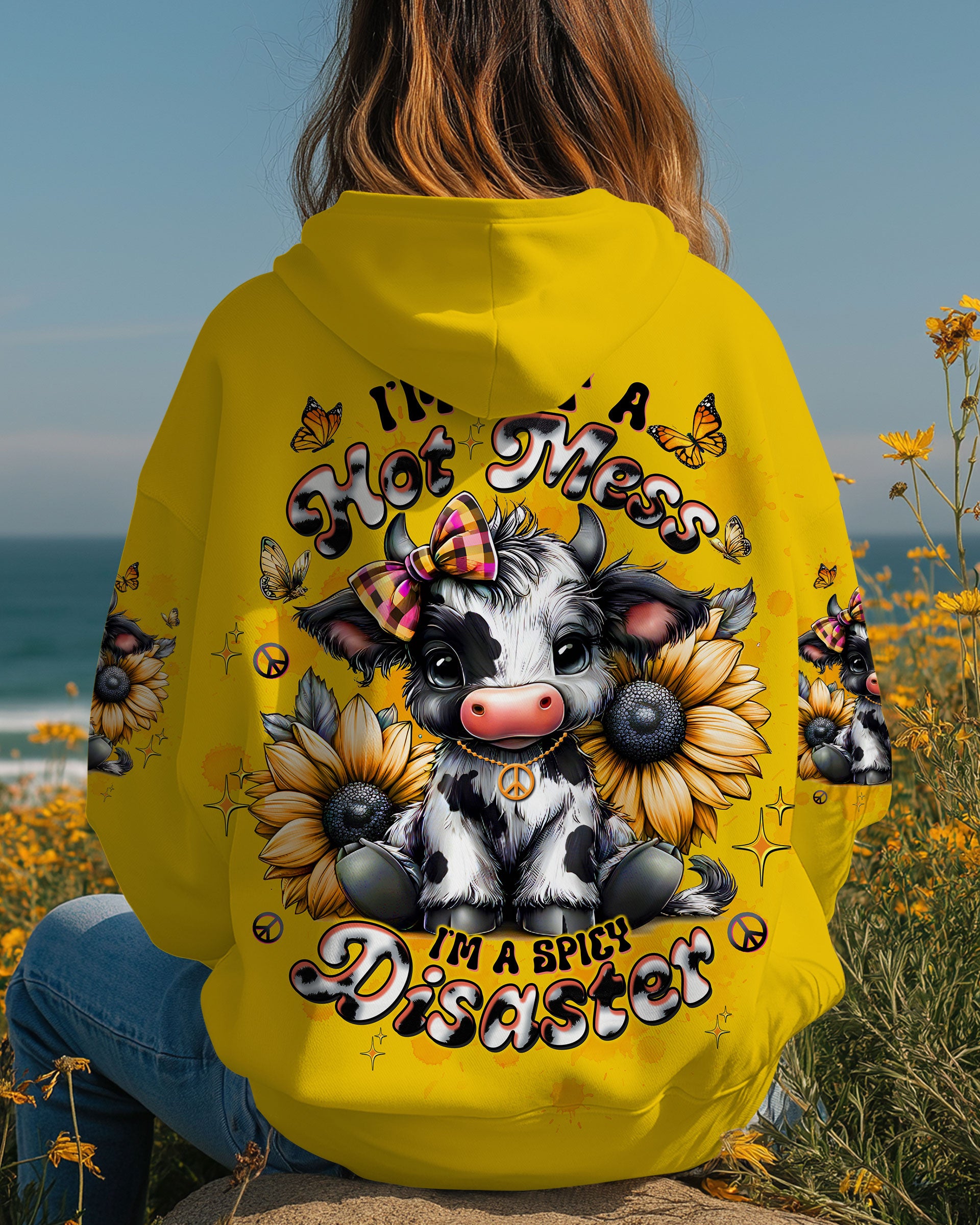 I'M NOT A HOT MESS COW SUNFLOWER ALL OVER PRINT - TLTW3110253