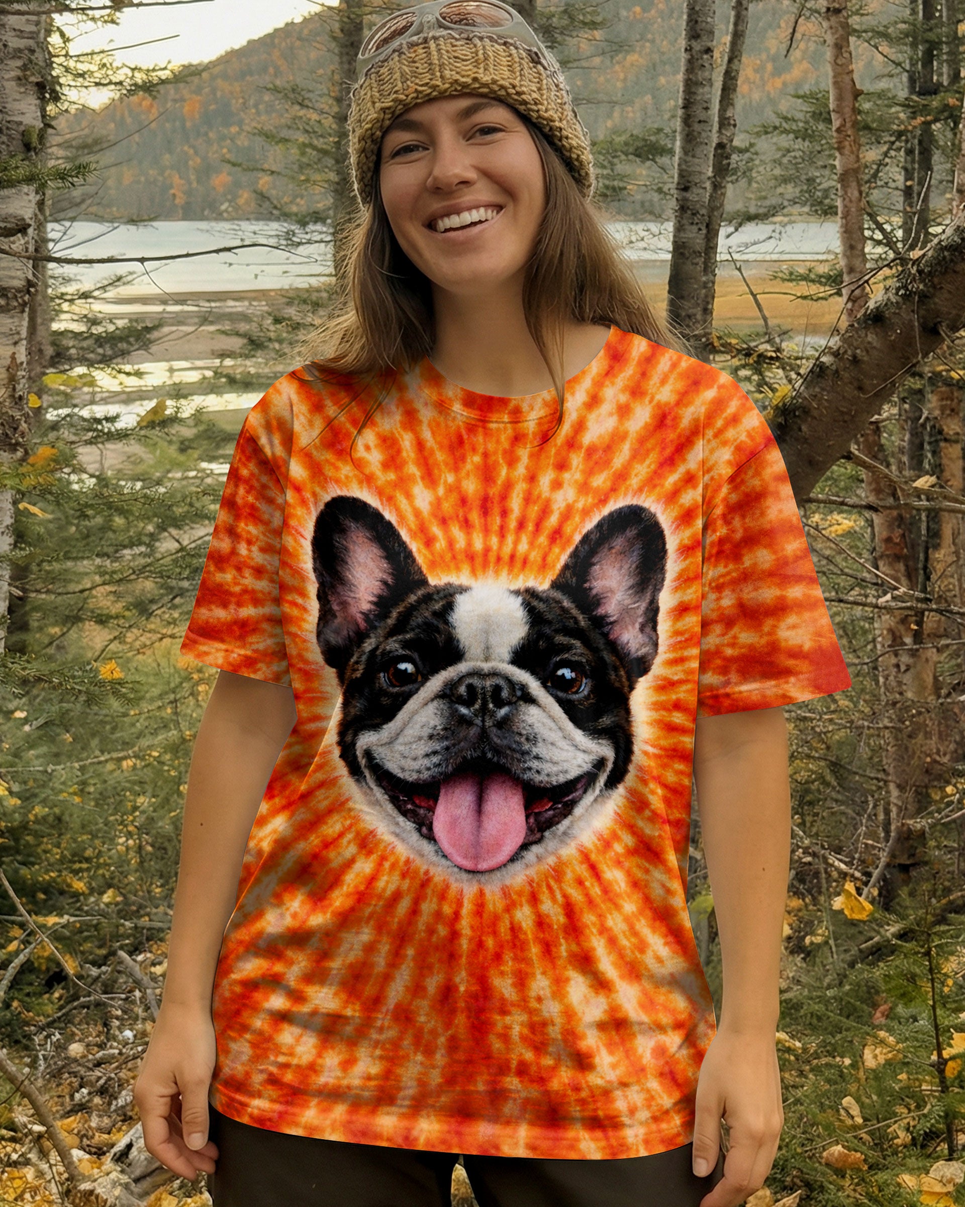 FRENCH BULLDOG ORANGE SWIRL ALL OVER PRINT - TLTW0603263