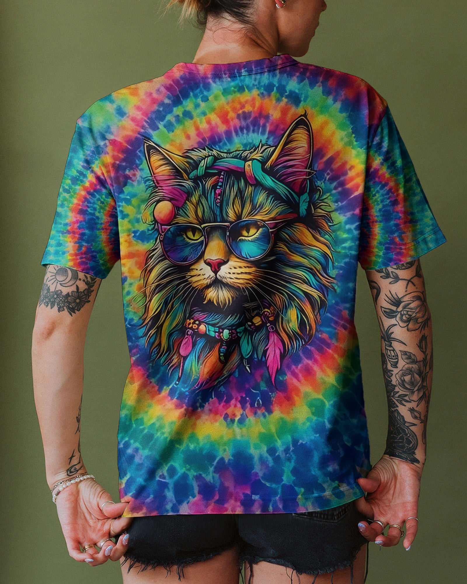 HIPPIE CAT SWIRL ALL OVER PRINT - TLNO0202261