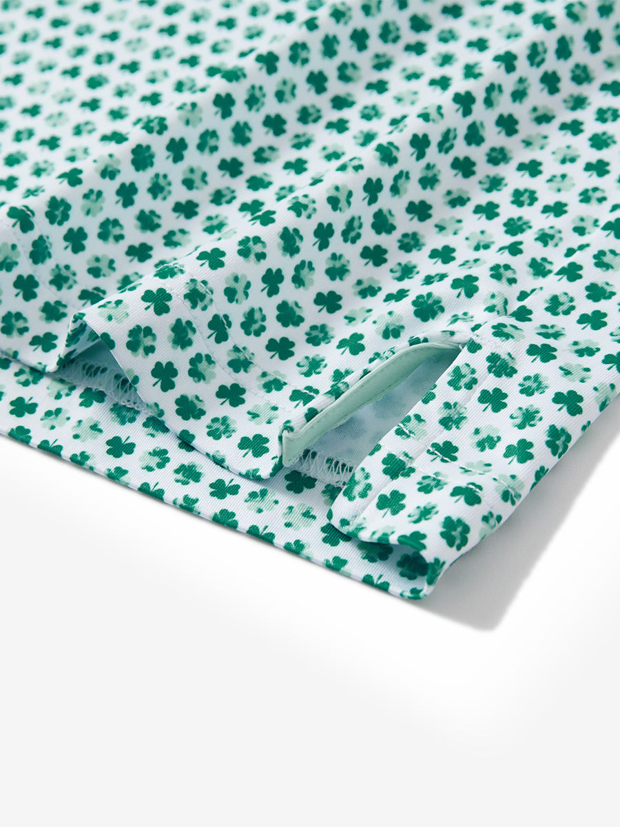 Swing in Style: 4-Way Stretch Performance Printed Golf Polo