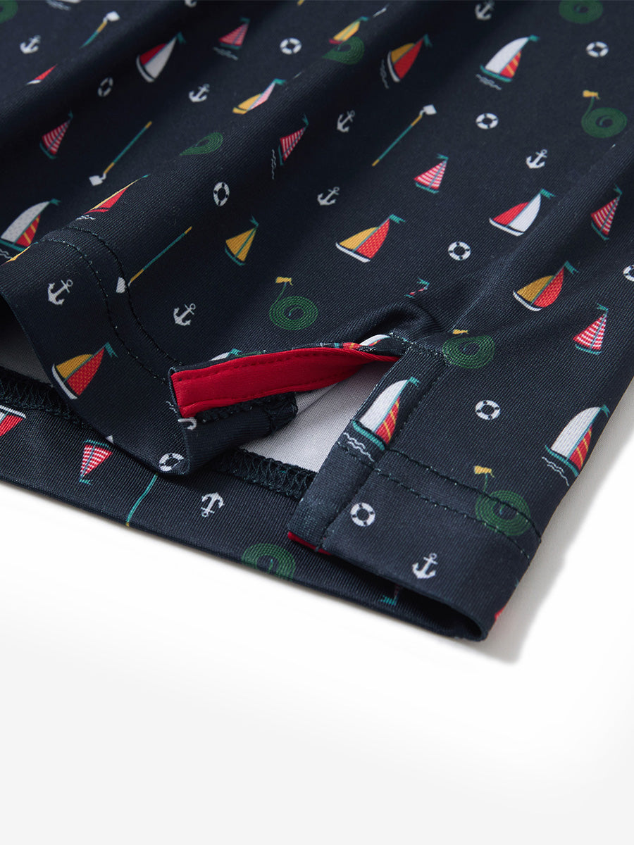 Swing in Style: 4-Way Stretch Performance Printed Golf Polo