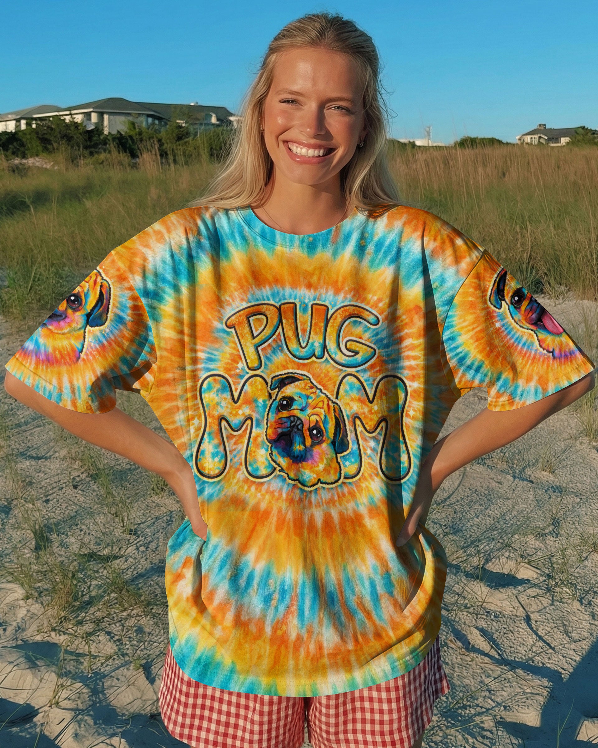 PUG MOM DOG  SWIRL ALL OVER PRINT - TLTW2702263
