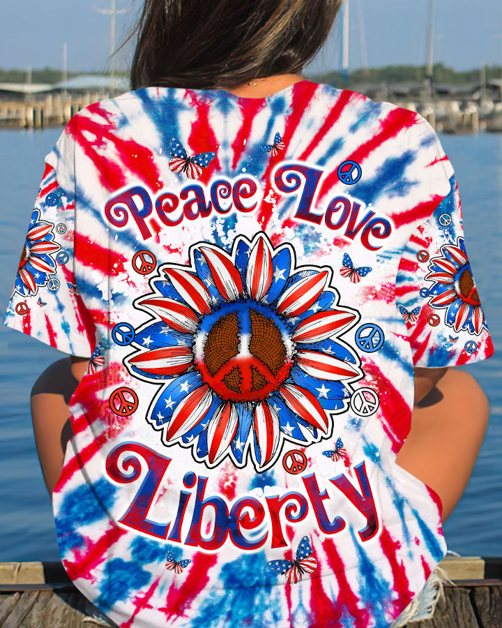 PEACE LOVE LIBERTY SUNFLOWER ALL OVER PRINT - TLTW2405243