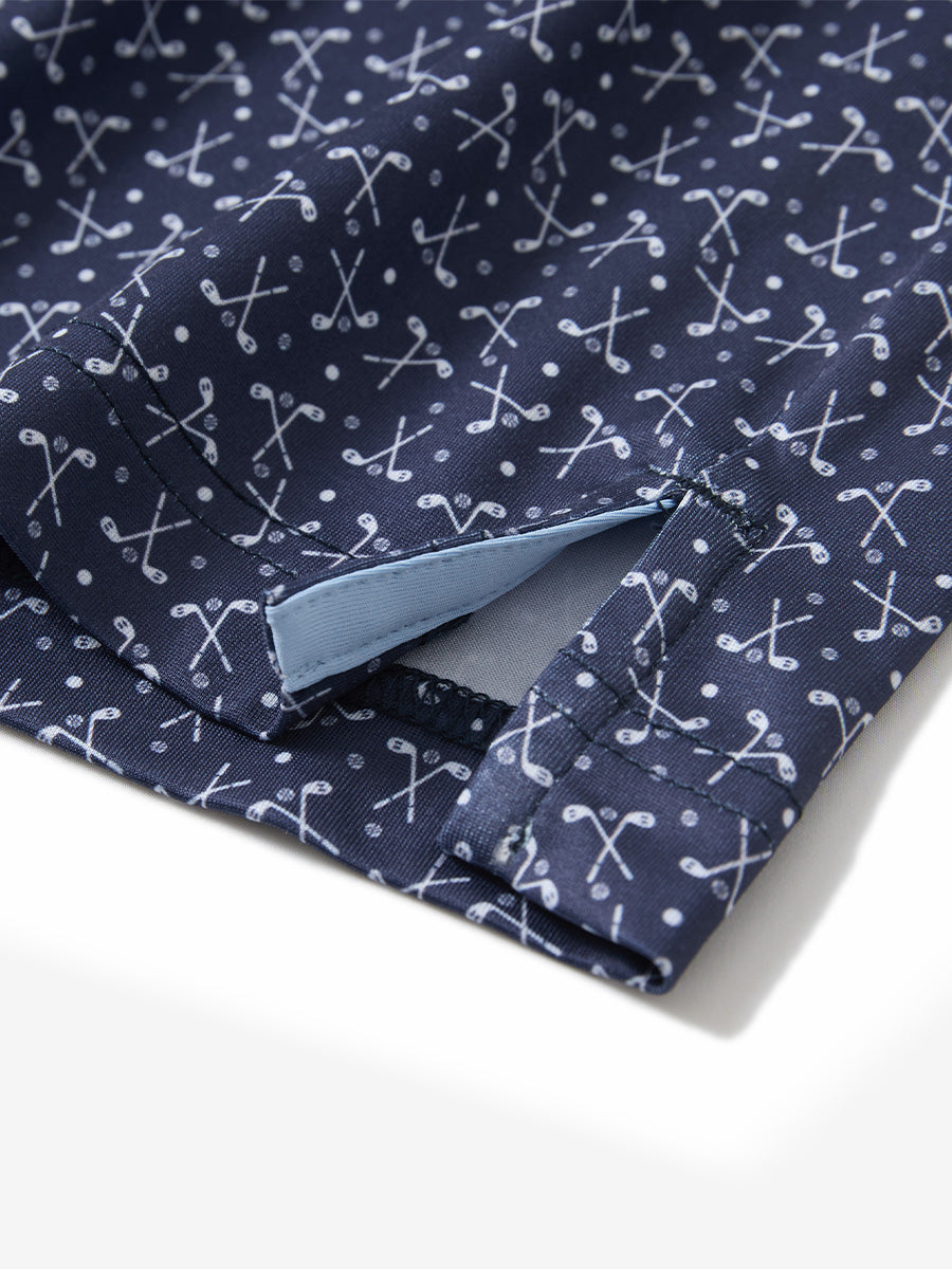 Swing in Style: 4-Way Stretch Performance Printed Golf Polo