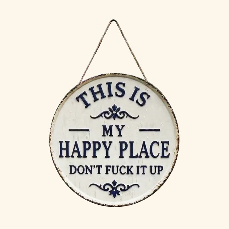 💰 £ 9.9 Super Limited Time! 🚪 “This Is My Happy Place” Door Sign – Happy Vibes Only  🏡