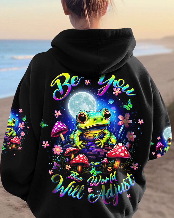 BE YOU THE WORLD WILL ADJUST FROG ALL OVER PRINT - TLTW1110234