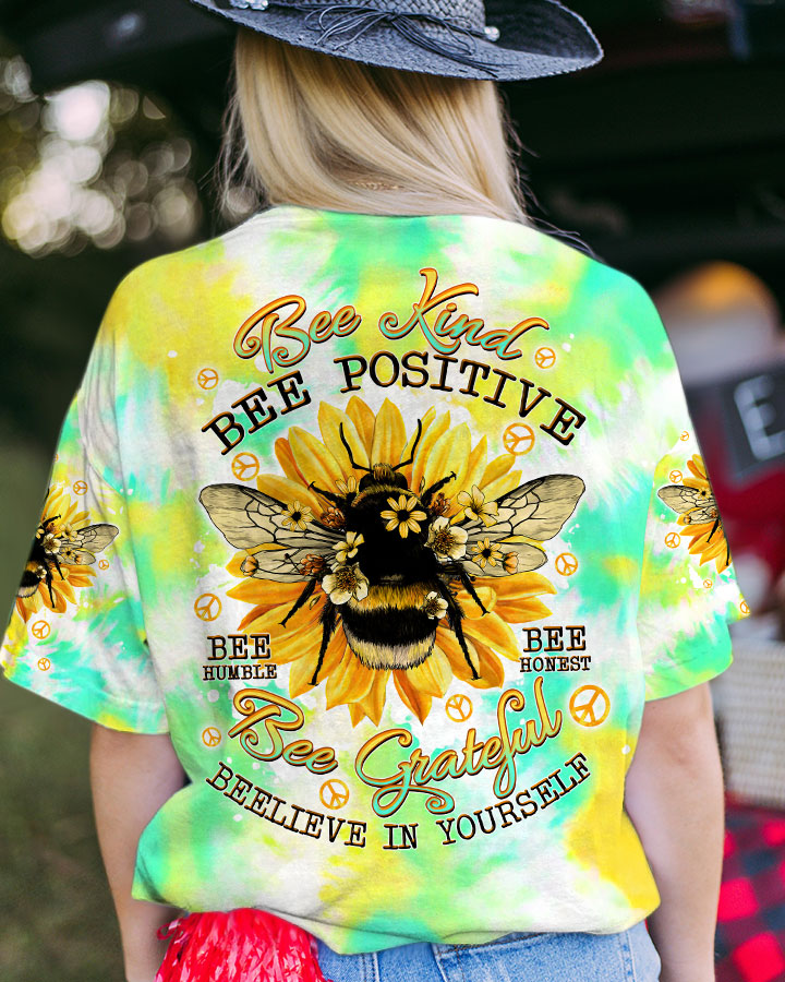 BEE KIND BEE POSITIVE TIE DYE ALL OVER PRINT - TLTW2706234