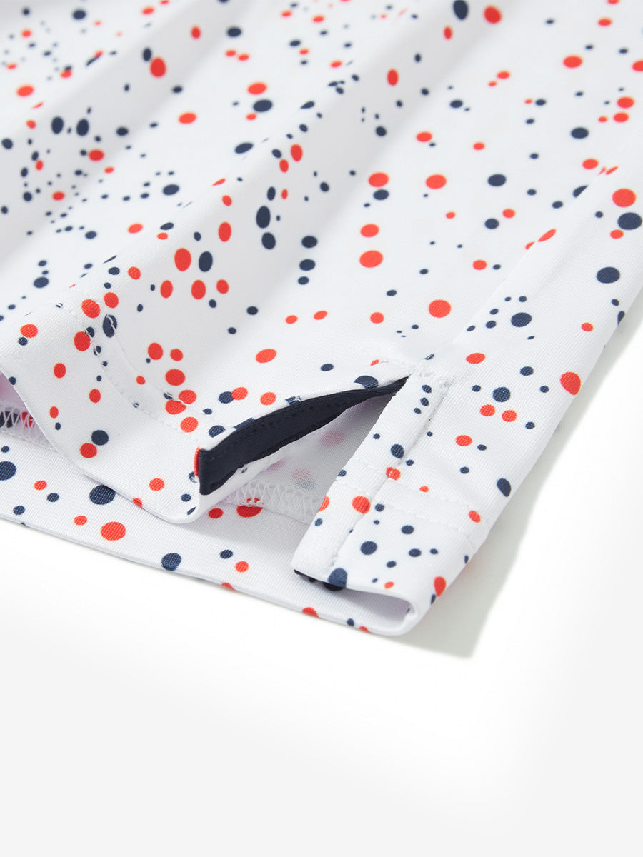 Swing in Style: 4-Way Stretch Performance Printed Golf Polo