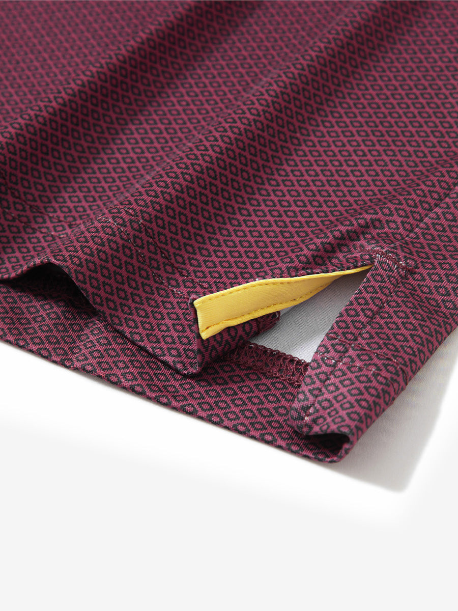Swing in Style: 4-Way Stretch Performance Printed Golf Polo