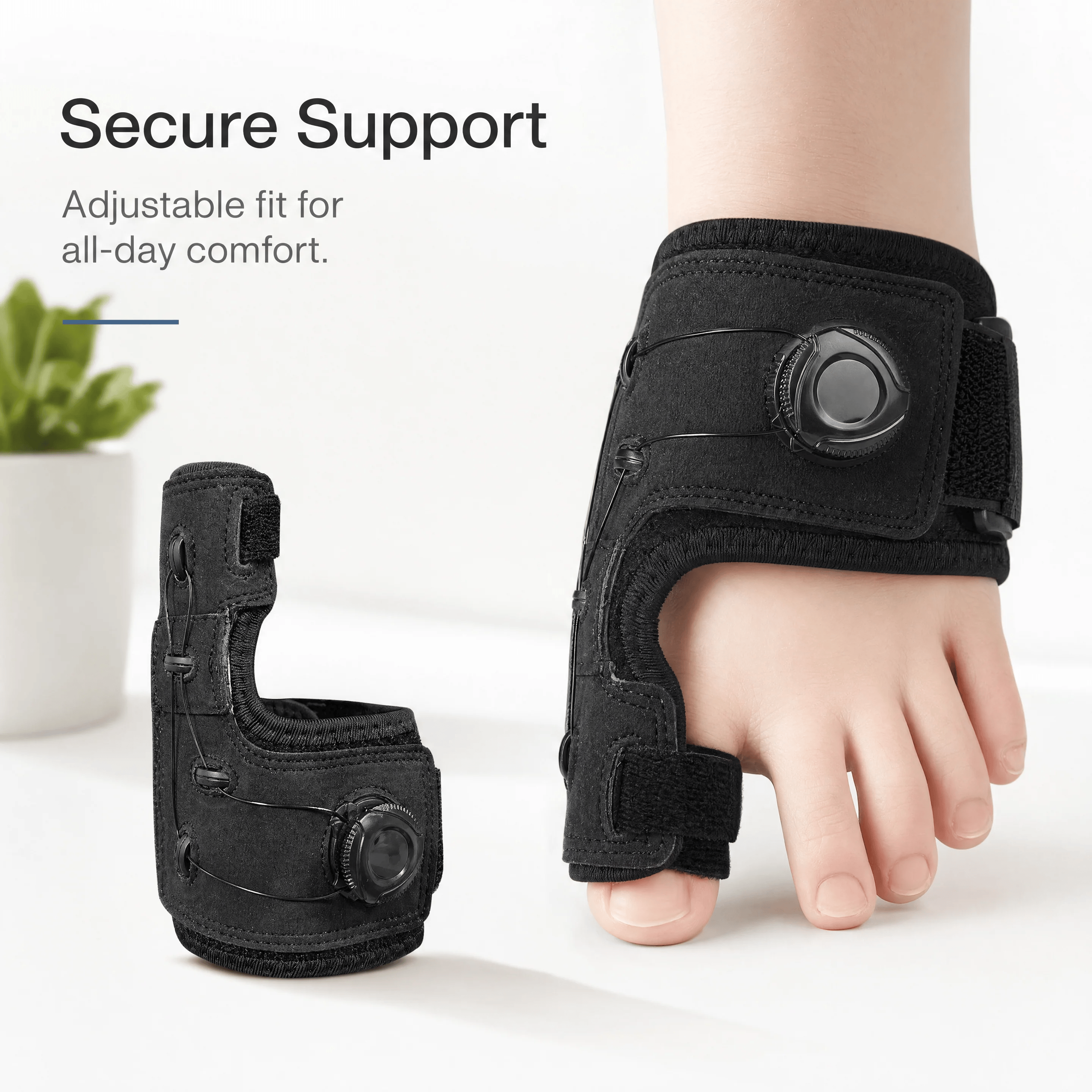 👣 Toe Separator & Support Strap – Adjustable Knob, Breathable, Washable