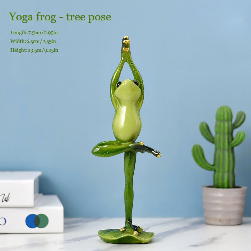 🐸Yoga frog pastoral resin craft decoration