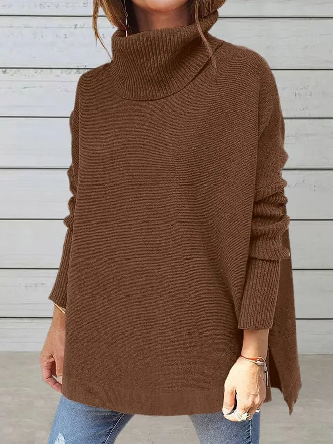 Women's Turtleneck Loose Bat Sleeve Sweater