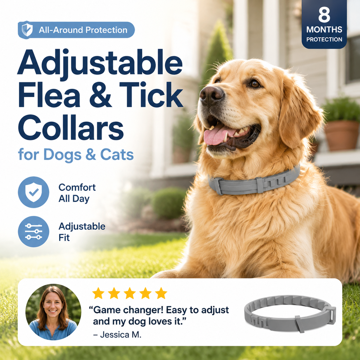 Adjustable Flea & Tick Collars for Dogs & Cats