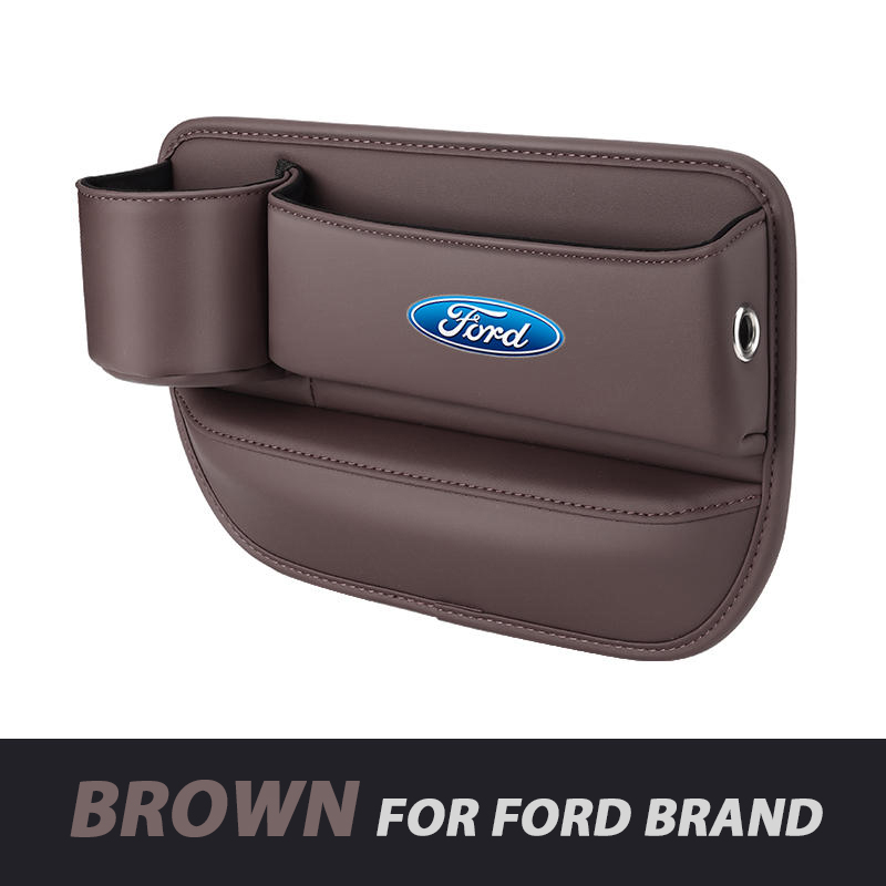 Azemov📣50% OFF Hot Sale! 🔥Exclusive Logo Leather Car Seat Storage Box With Water Cup Holder