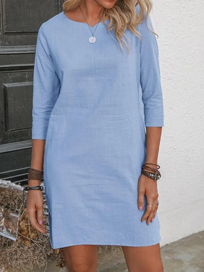 Women's Loose Small V-neck Dress