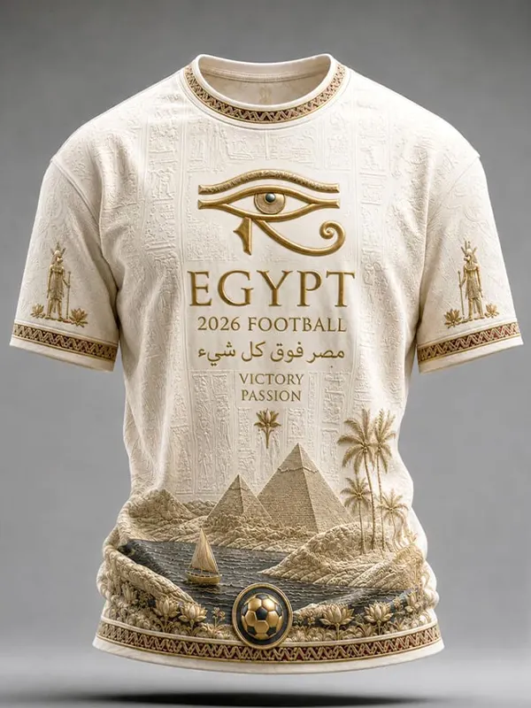 Men's 2026 Egypt Football Eye of Horus Art Print T-Shirt