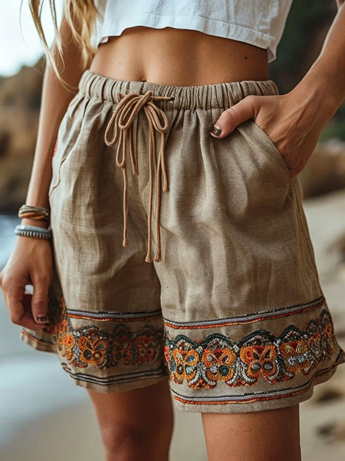 Women's Retro Ethnic Patterns Print Casual Shorts