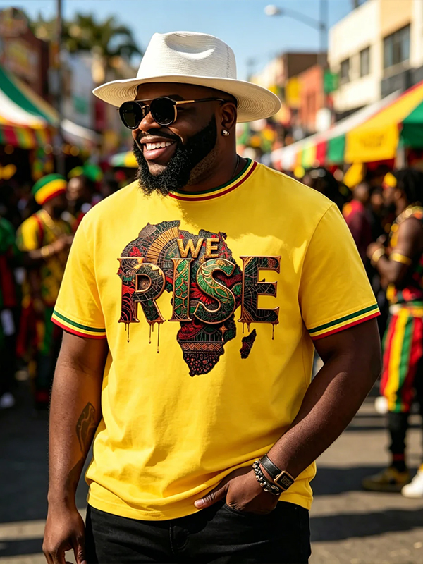 Men's We Rise African Map Graphic Print T-Shirt
