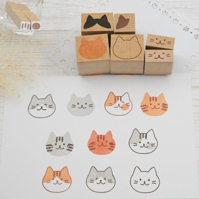 🔥LAST DAY 49% OFF - 🐱Handmade Cute Cat Face Stamp Kit (8 PCS)