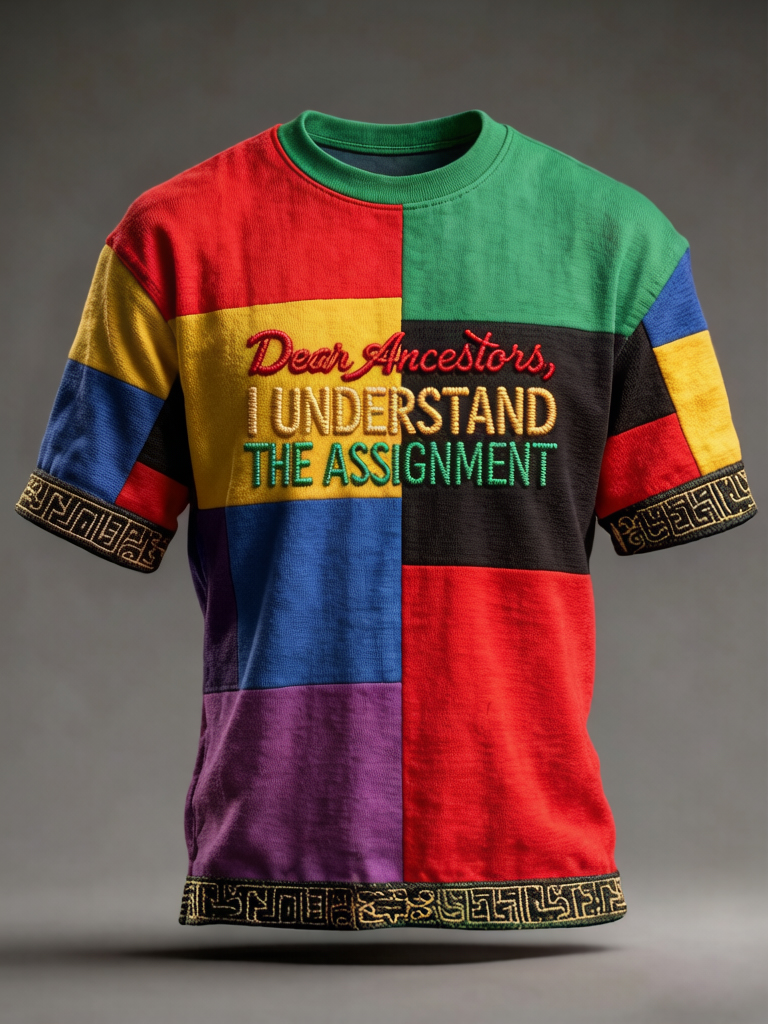 Men's Dear Ancestors I Understand The Assignment Print Casual T-Shirt