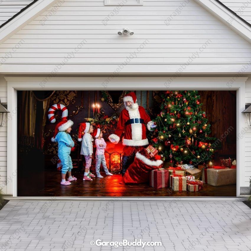 Garage Buddy | Santa With Kids | Christmas Garage Door Cover