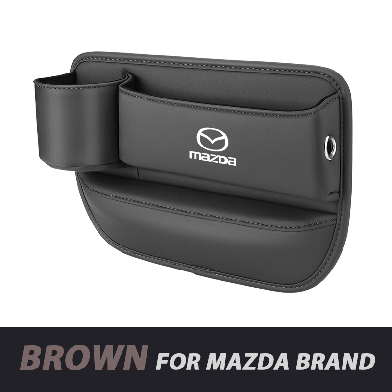Azemov📣50% OFF Hot Sale! 🔥Exclusive Logo Leather Car Seat Storage Box With Water Cup Holder