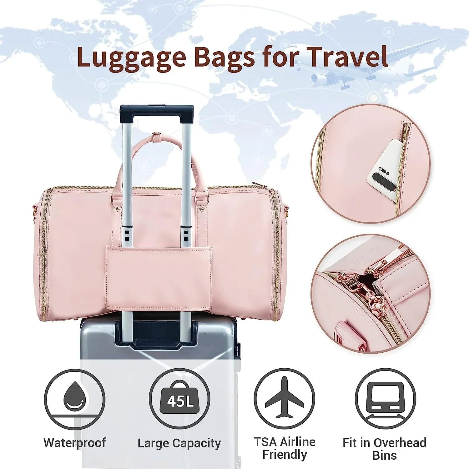 VoyageVault (Versatile Fashion Large PU Folding Suit Storage Bag for Women) – Last Day Sale Off 60%