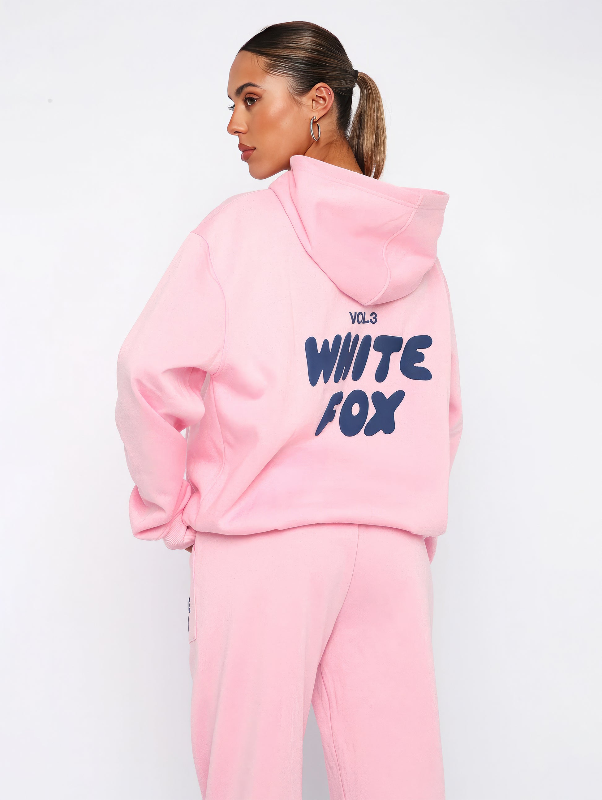 White Fox Hoodie Grey