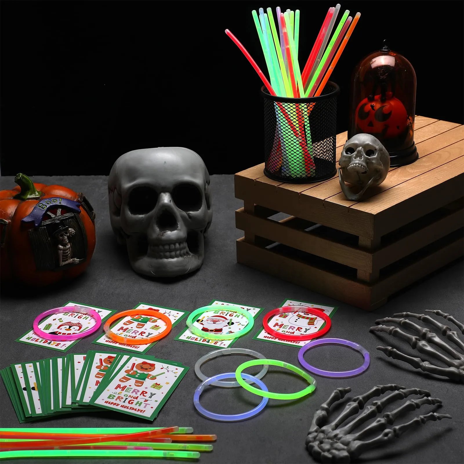 36 Pcs Christmas Gifts Merry Christmas Cards with Glow Sticks