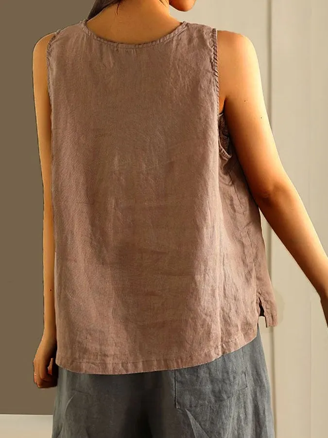 Women's Cotton Casual Sleeveless Top