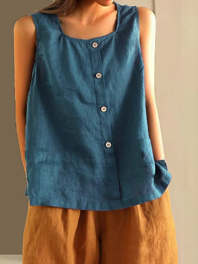 Women's Cotton Casual Sleeveless Top
