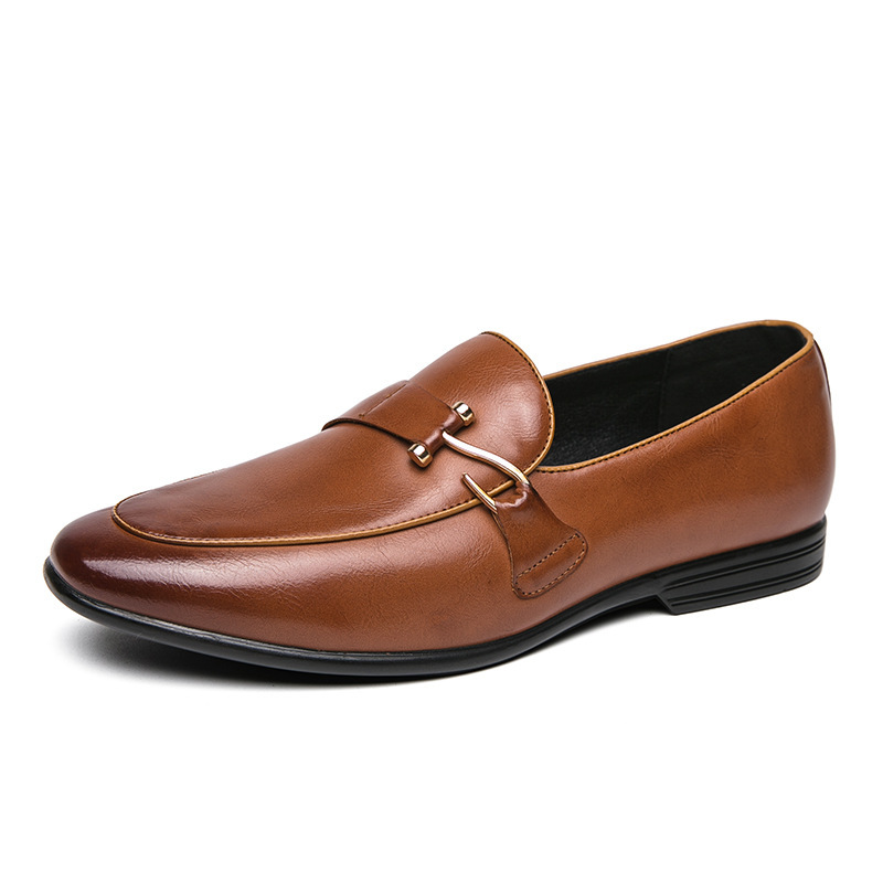 2024 Summer Men's Casual Fashion British Style Pointed Toe Loafers - Brown 40