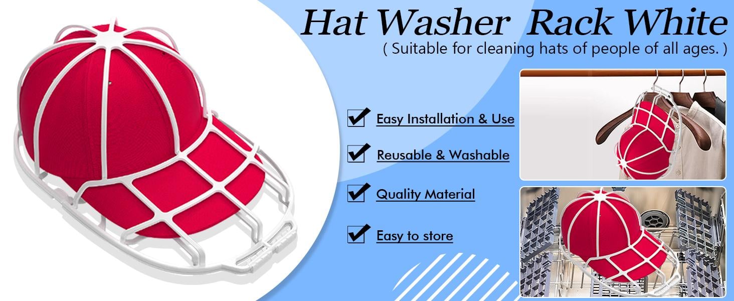 Hat Washer Cage for Baseball Cap Shaper Protector (Gift:White Mesh Bag) Protecting Hats in Washing Machine or Dishwasher Cleaner for Various types of Caps Hats Organizer Storage fit Adult and Children Christmas gift Plastic Hat Washer Cage for Baseball Cap Shaper Protector (Gift:White Mesh Bag) Protecting Hats in Washing Machine or Dishwasher Cleaner for Various types of Caps Hats Organizer Storage fit Adult and Children Christmas gift Plastic