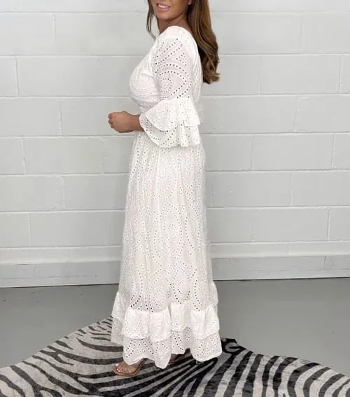🔥🔥🔥🔥(Hot Sales) GORGEOUS EMBROIDERY ANGLAISE DRESS(Both Midi & Long Version)