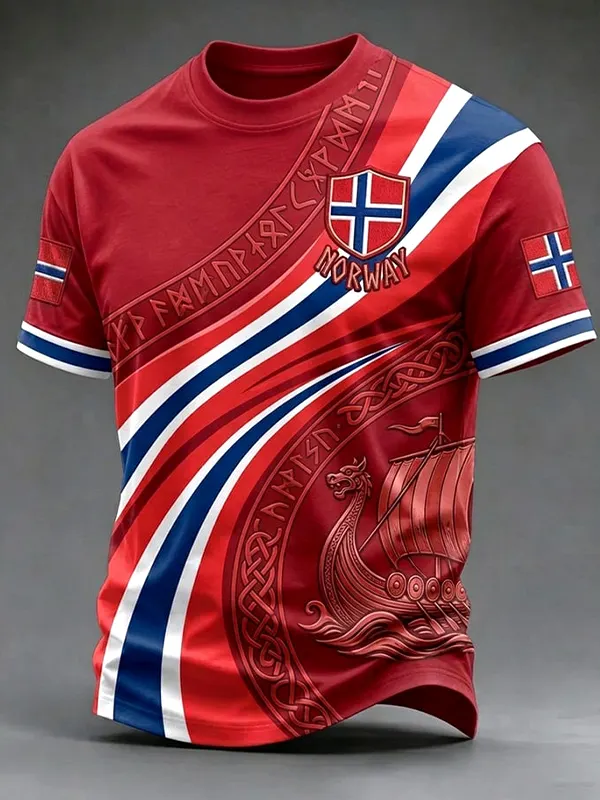 Men's Norway 2026 Norwegian Football Norge Football Art Print T-Shirt