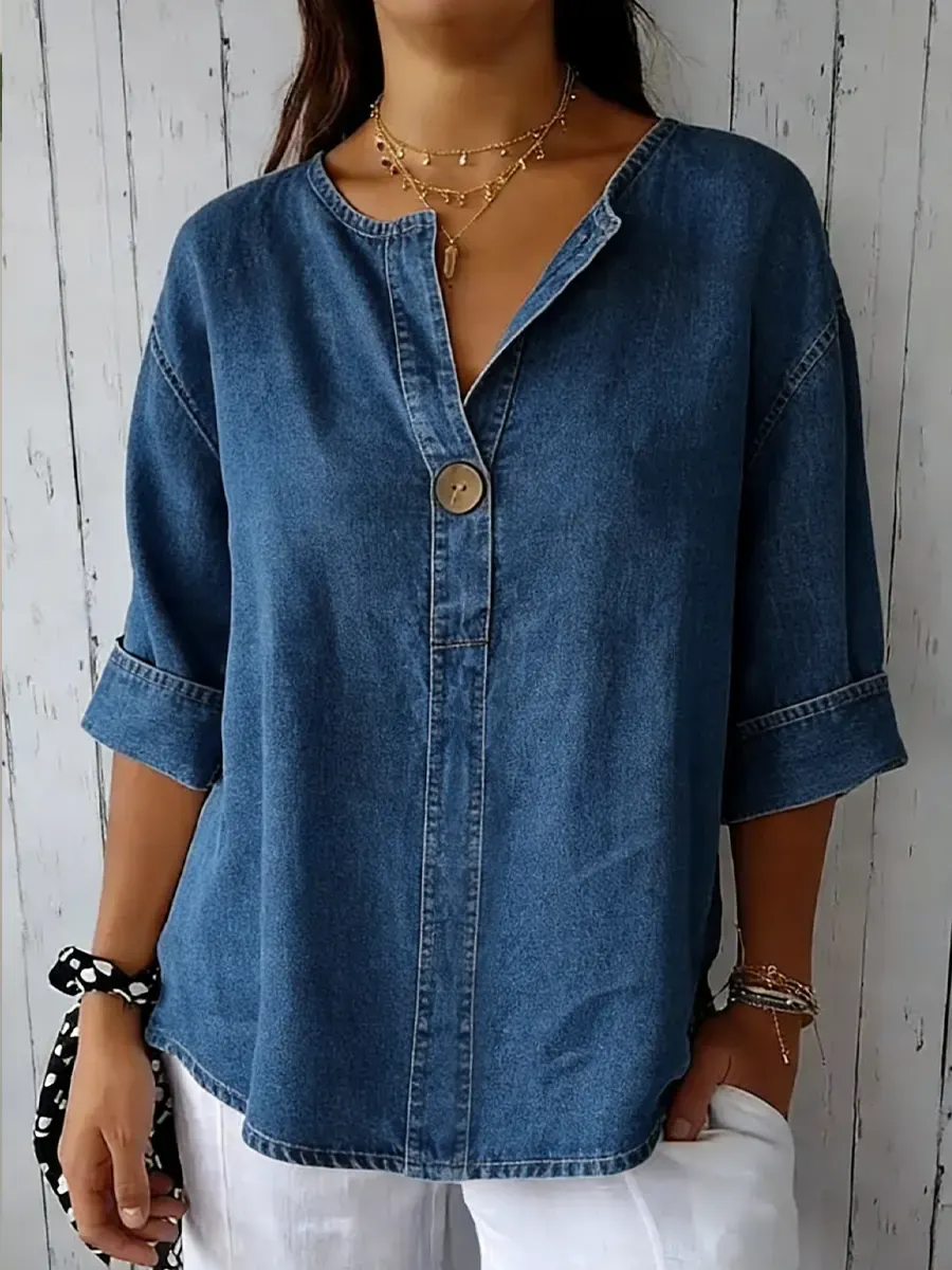 Women's Casual Denim Cotton Top